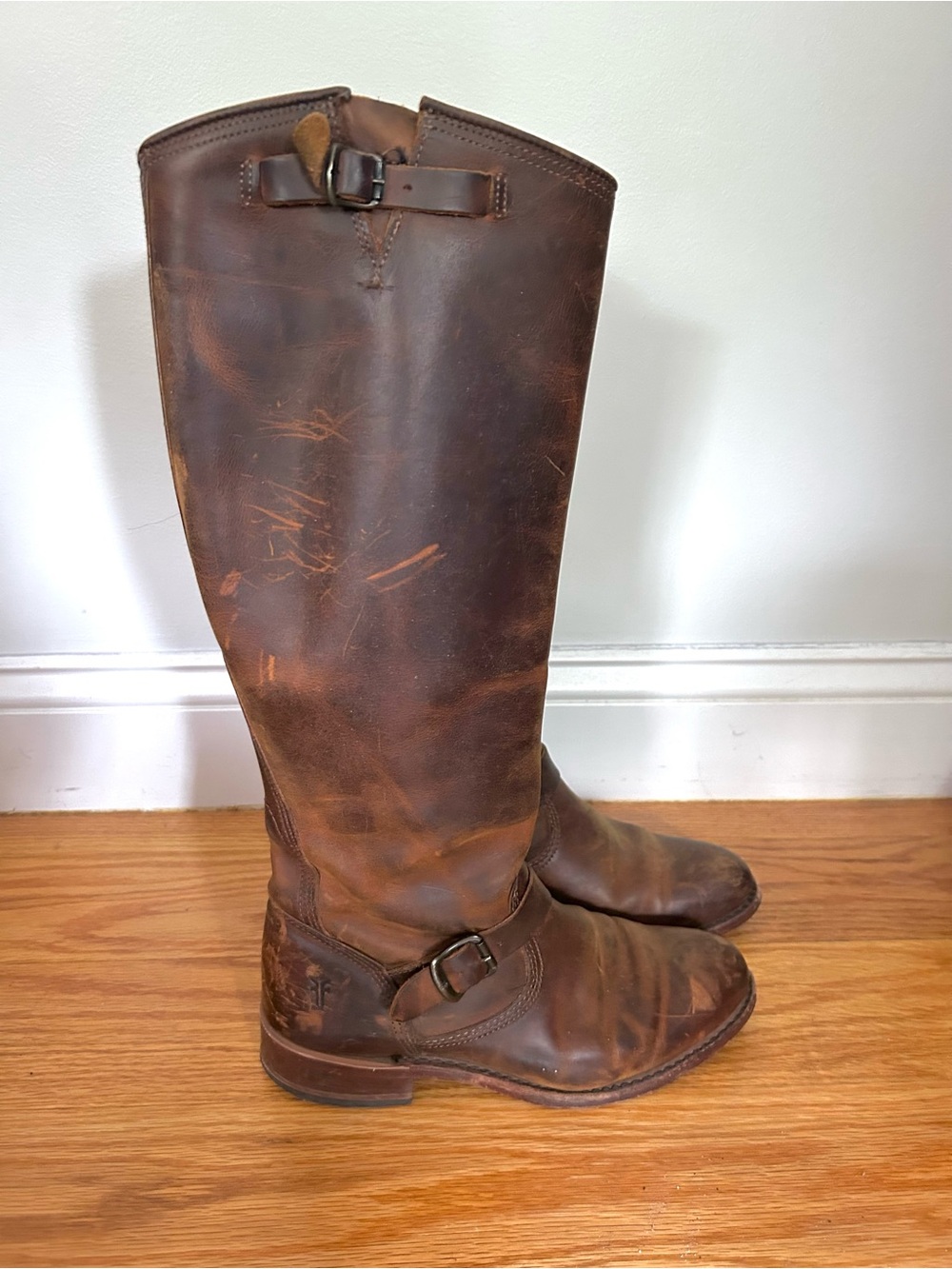 Frye Distressed Leather Riding Boots
